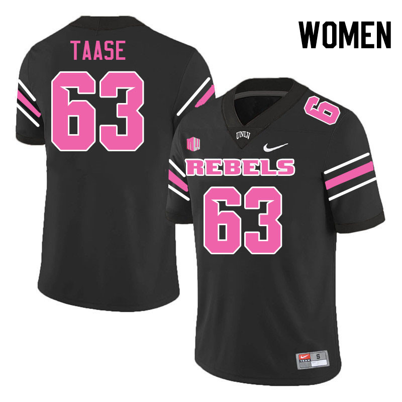 Women #63 Amare Taase UNLV Rebels College Football Jerseys Stitched-Black